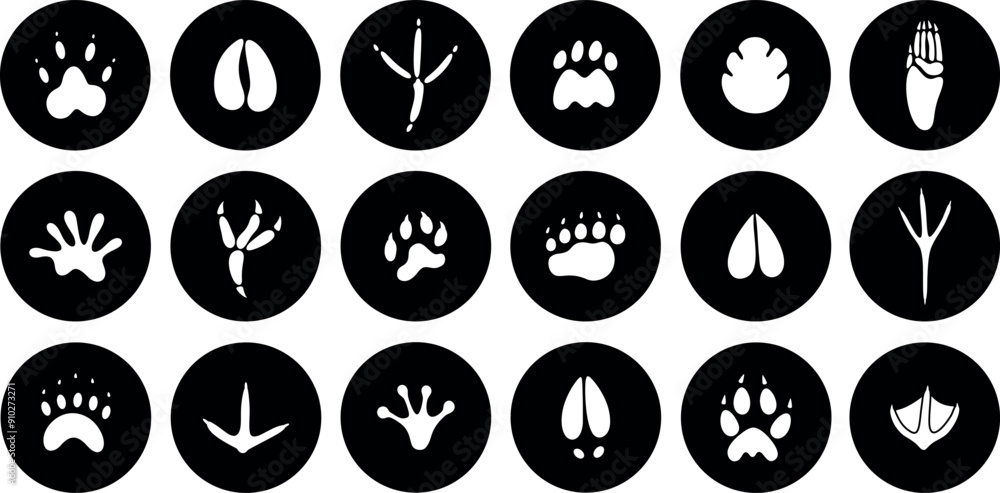 Paw print silhouette. Isolated paw print on white background Paw print silhouette. Isolated paw print on white background