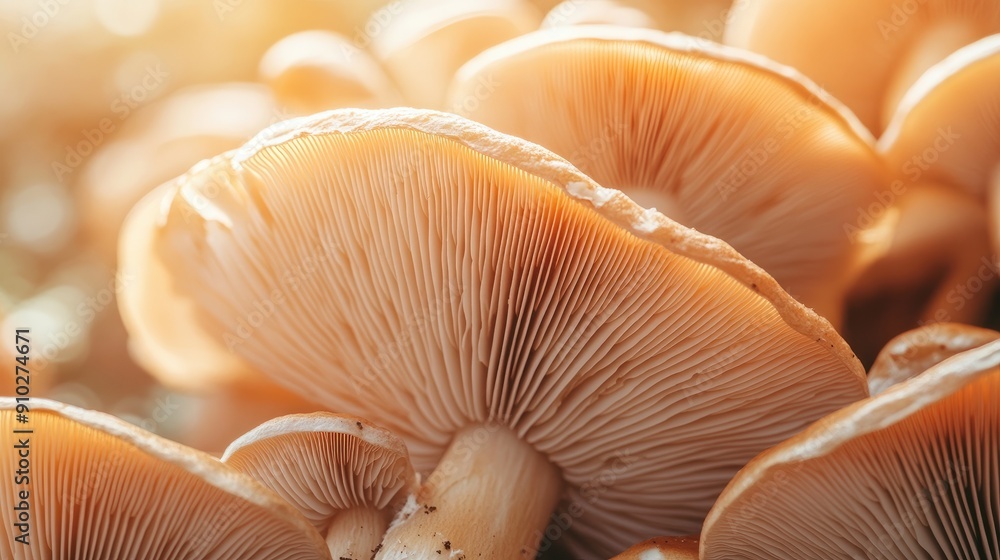 Close-up of champignon mushrooms on a natural background, capturing their organic shapes. Close-up of champignon mushrooms on a natural background, capturing their organic shapes.