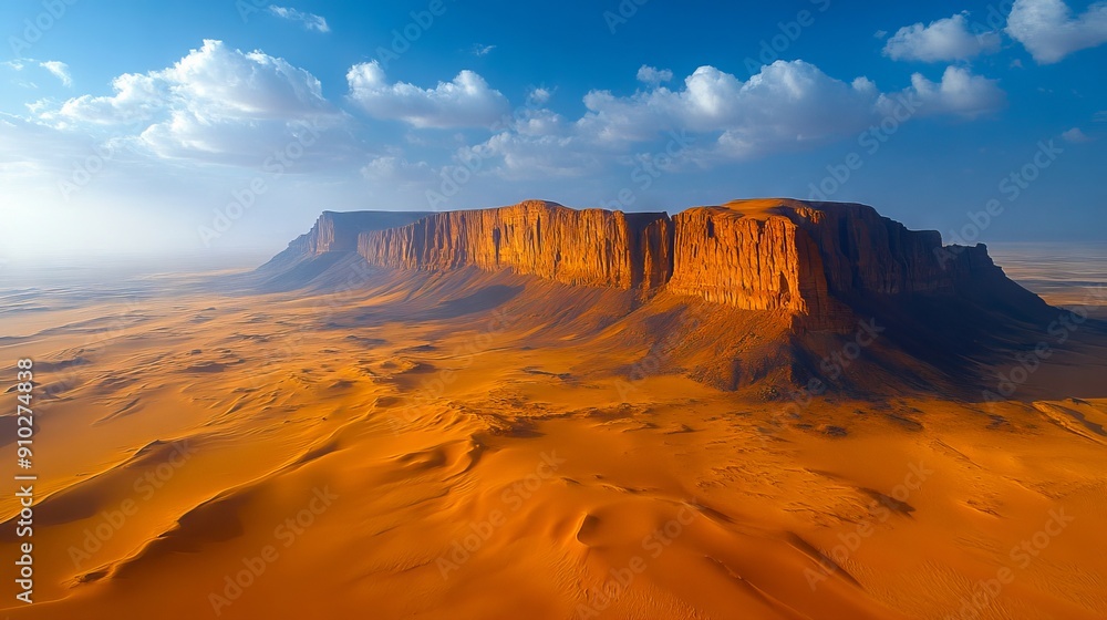 Fototapeta premium A large rock formation in the middle of a desert