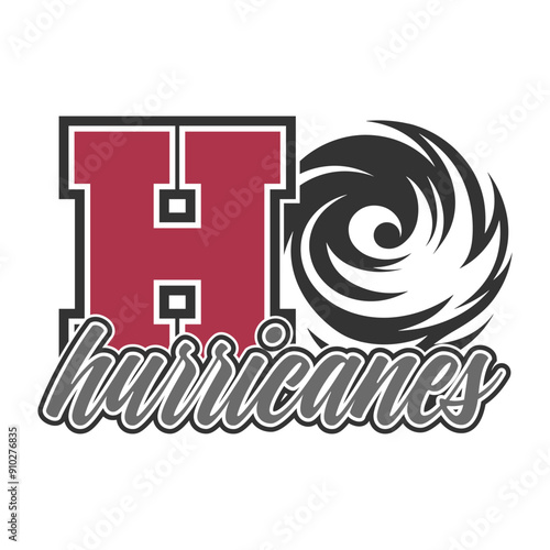 Hurricanes Illustration Clip Art Design Shape. Mascot Silhouette Icon Vector.
