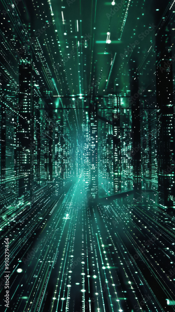 Digital data lines with bokeh effect, concept of technology and communication, background Digital data lines with bokeh effect, concept of technology and communication, background
