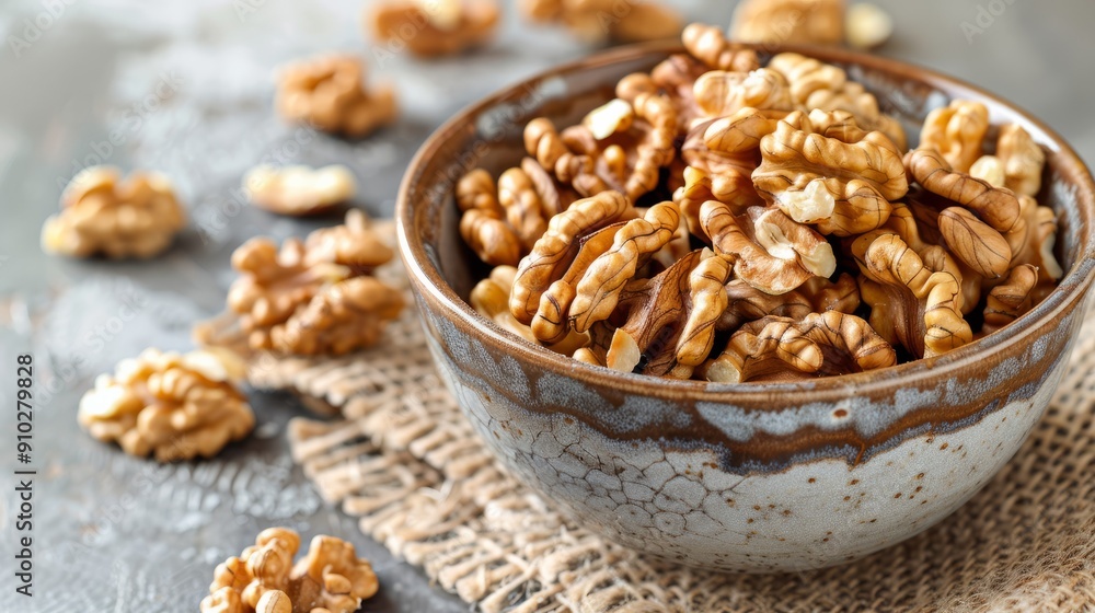 Bowl of fresh walnuts. A rustic bowl brimming with freshly harvested walnuts, ready to be enjoyed as a healthy snack or a tasty ingredient in your favorite recipes. Bowl of fresh walnuts. A rustic bowl brimming with freshly harvested walnuts, ready to be enjoyed as a healthy snack or a tasty ingredient in your favorite recipes.