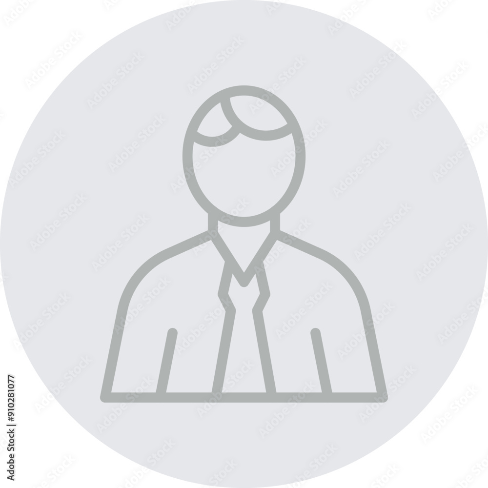 Businessman Vector Line Grey Circle Grey Businessman Vector Line Grey Circle Grey