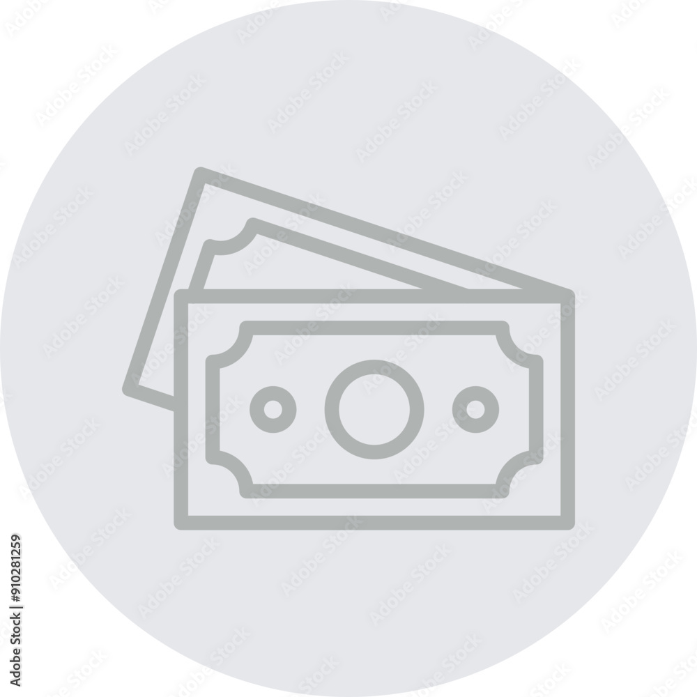 Money Vector Line Grey Circle Grey Money Vector Line Grey Circle Grey