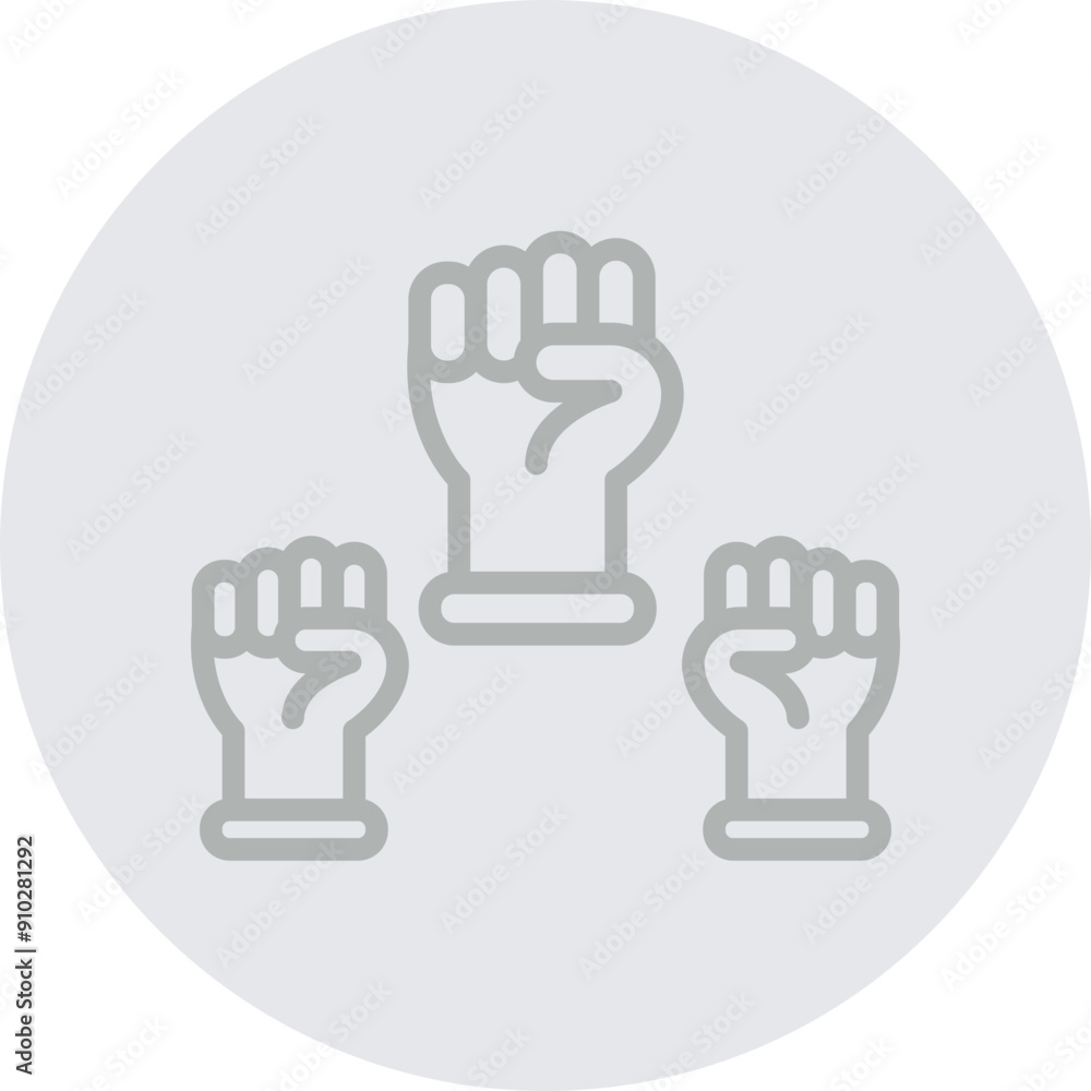 Protest Vector Line Grey Circle Grey Protest Vector Line Grey Circle Grey