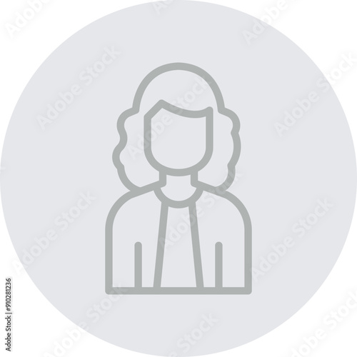 Judge Vector Line Grey Circle Grey