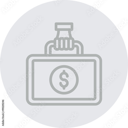 Money Laundering Vector Line Grey Circle Grey