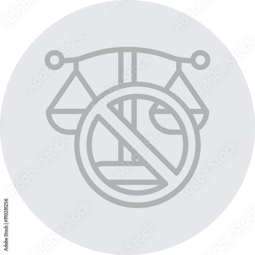 illegal Vector Line Grey Circle Grey