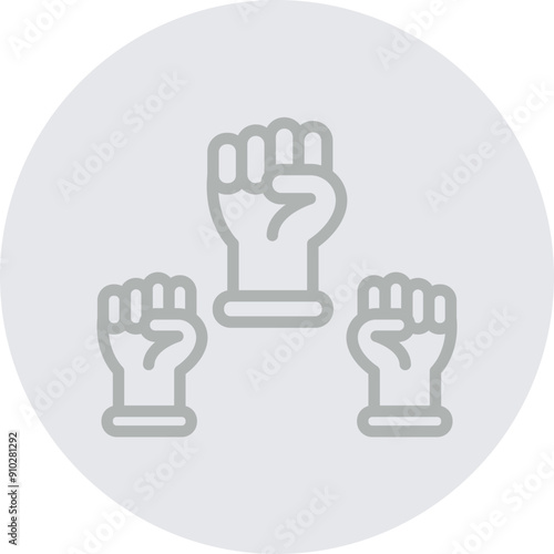 Protest Vector Line Grey Circle Grey