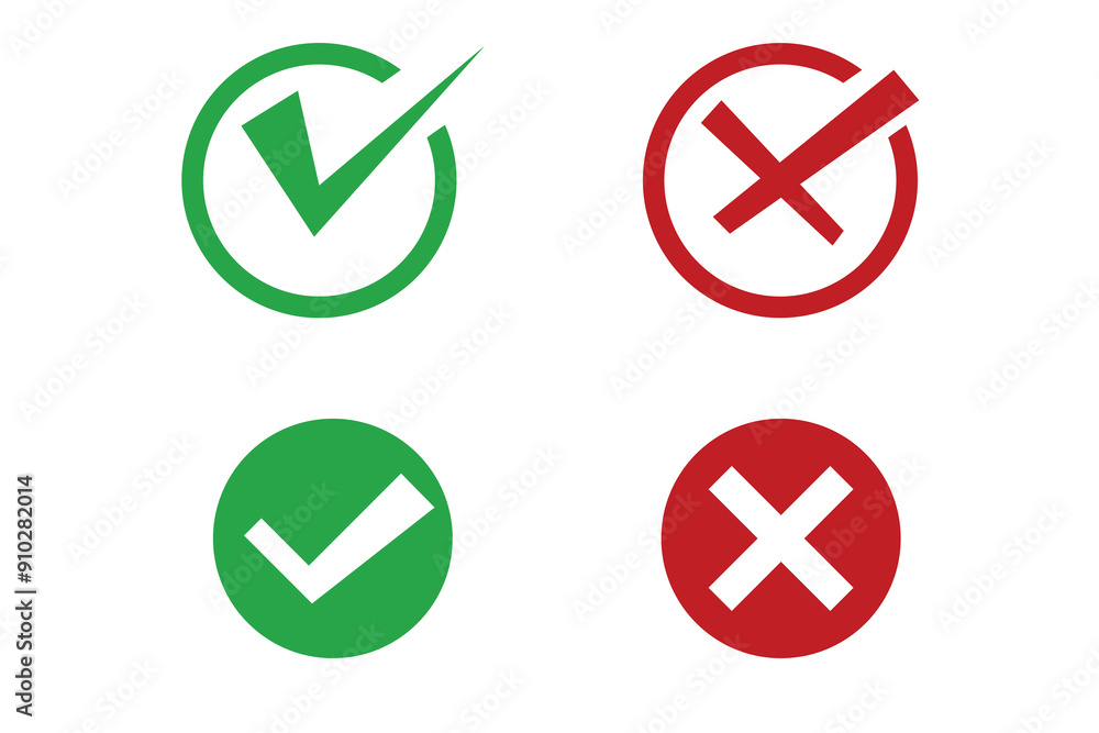 cross and tick cross and tick
