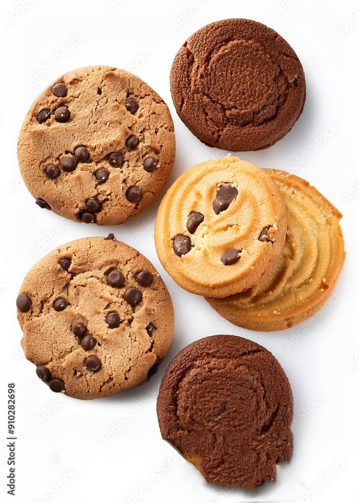 Set of different cookies isolated on white background Set of different cookies isolated on white background