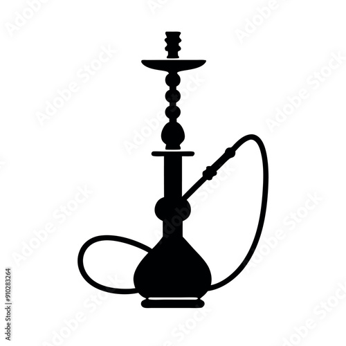 a Hookah icon vector silhouette black color silhouette isolated whtie background