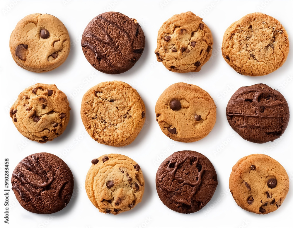 Set of different cookies isolated on white background Set of different cookies isolated on white background