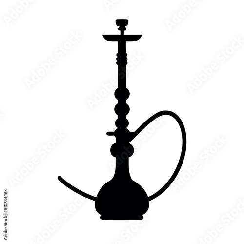 a Hookah icon vector silhouette black color silhouette isolated whtie background