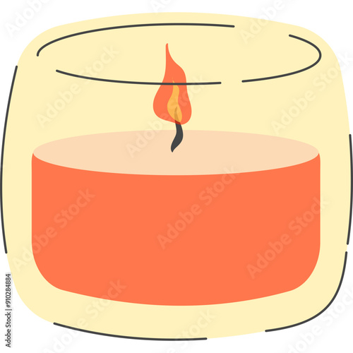 Aesthetic Candle Illustration
