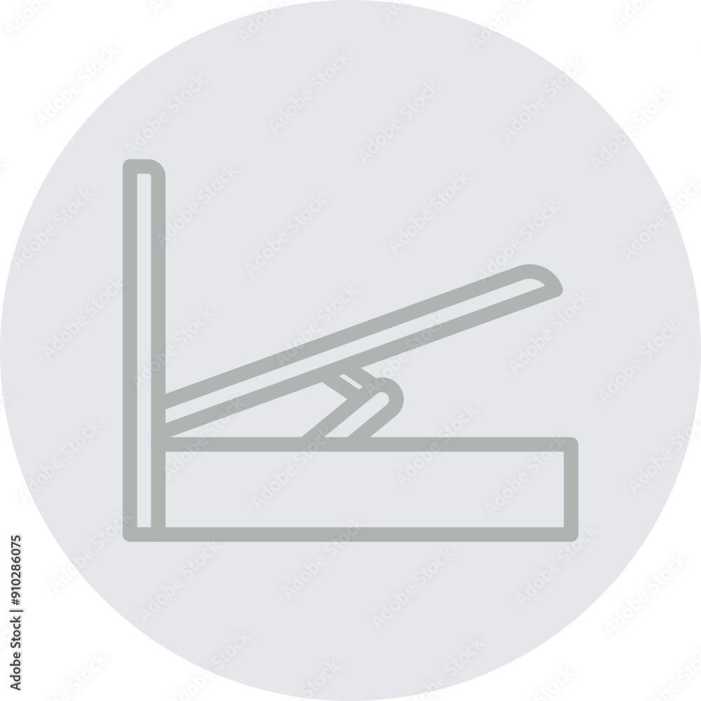 Ottoman Bed Vector Line Grey Circle Grey Ottoman Bed Vector Line Grey Circle Grey