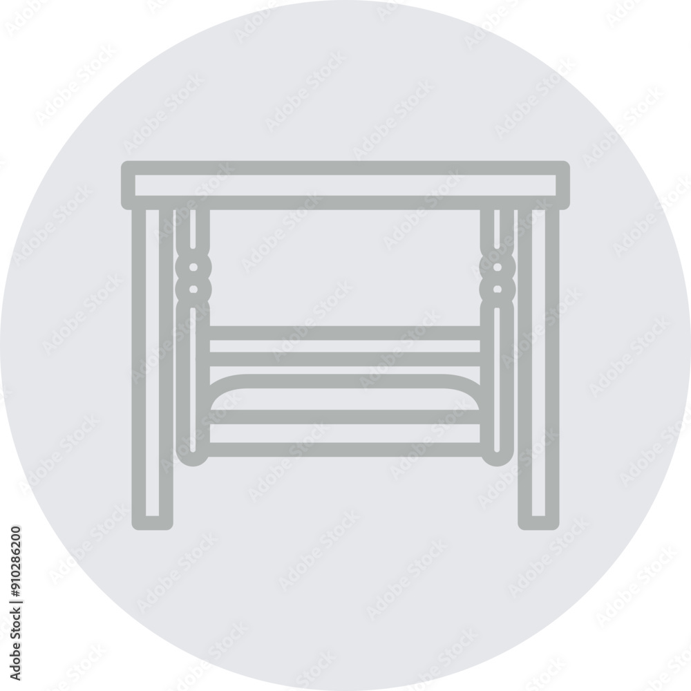 Wooden swing Vector Line Grey Circle Grey Wooden swing Vector Line Grey Circle Grey