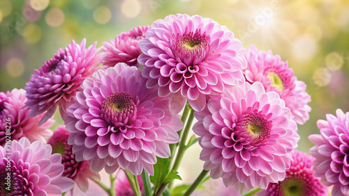 Vibrant pink chrysanthemums scattered against a soft, delicate backdrop create a stunning floral arrangement, perfect for adding a touch of elegance to any design.