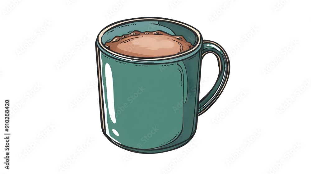 Cozy Ceramic Mug with Warm Beverage on Minimalist Table Cozy Ceramic Mug with Warm Beverage on Minimalist Table