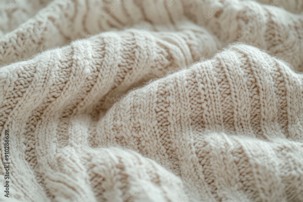 Cozy Beige Knitted Fabric Texture Close-Up - Soft and Warm Textile Background for Winter and Home Decor Cozy Beige Knitted Fabric Texture Close-Up - Soft and Warm Textile Background for Winter and Home Decor