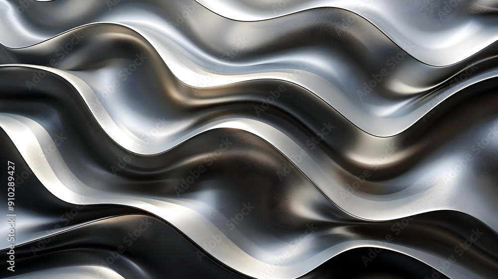 Abstract 3D Silver and Black Wavy Background Abstract 3D Silver and Black Wavy Background
