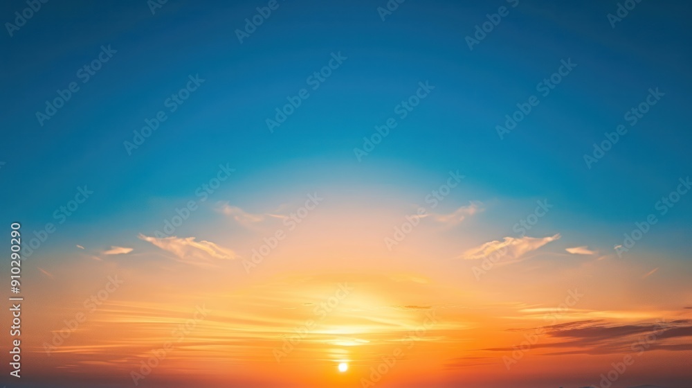 gradient sunrise in middle the sky with blue and orange natural background gradient sunrise in middle the sky with blue and orange natural background