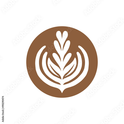 Latte art logo icon vector