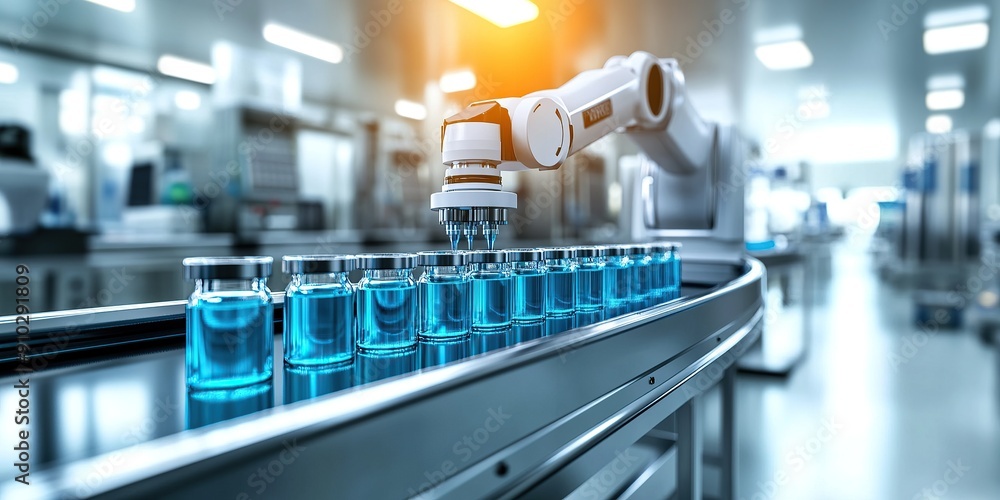 obotic Arm Operating in a High-Tech Sterile Laboratory