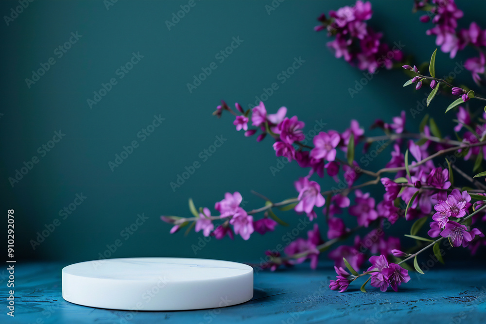 Elegant Floral Display on Green Background: Blooming Nature Decor for Springtime Beauty Elegant Floral Display on Green Background: Blooming Nature Decor for Springtime Beauty
