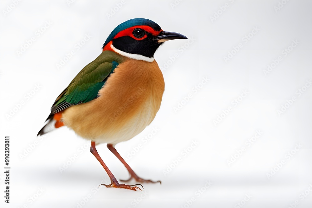 African pitta bird on white background, Ai Generated African pitta bird on white background, Ai Generated