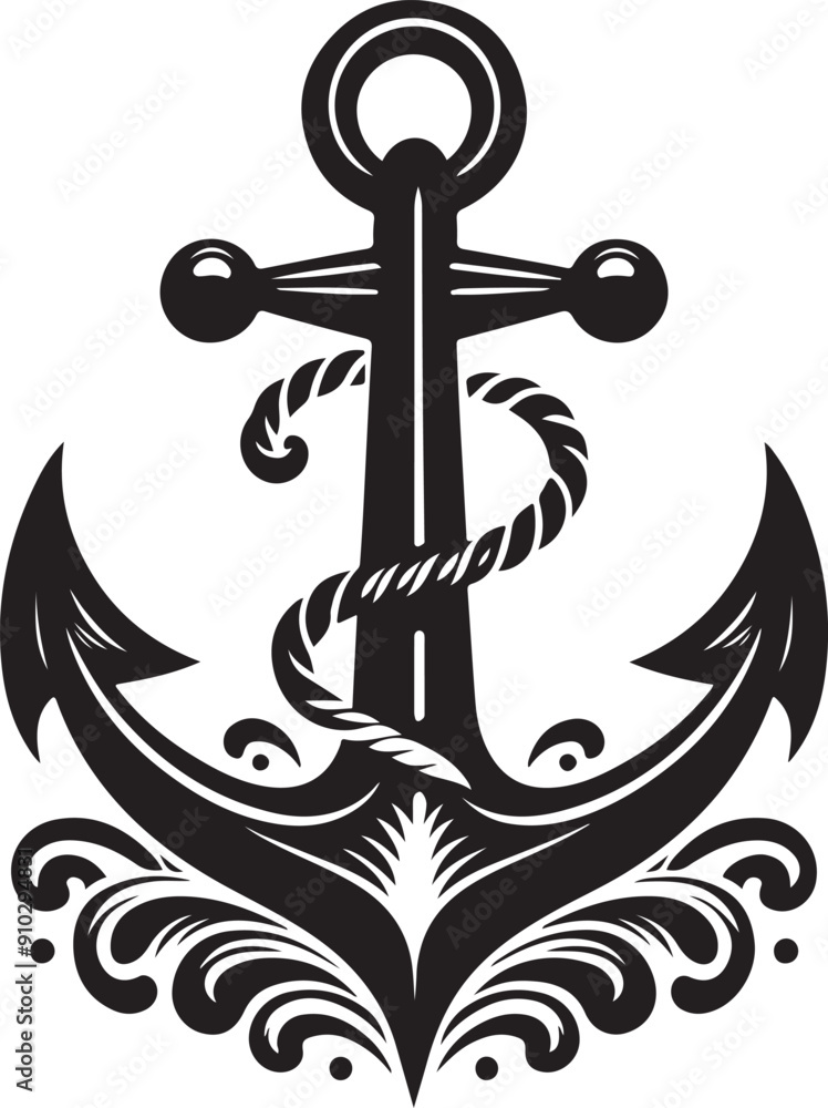 Anchor black silhouette vector illustration Anchor black silhouette vector illustration