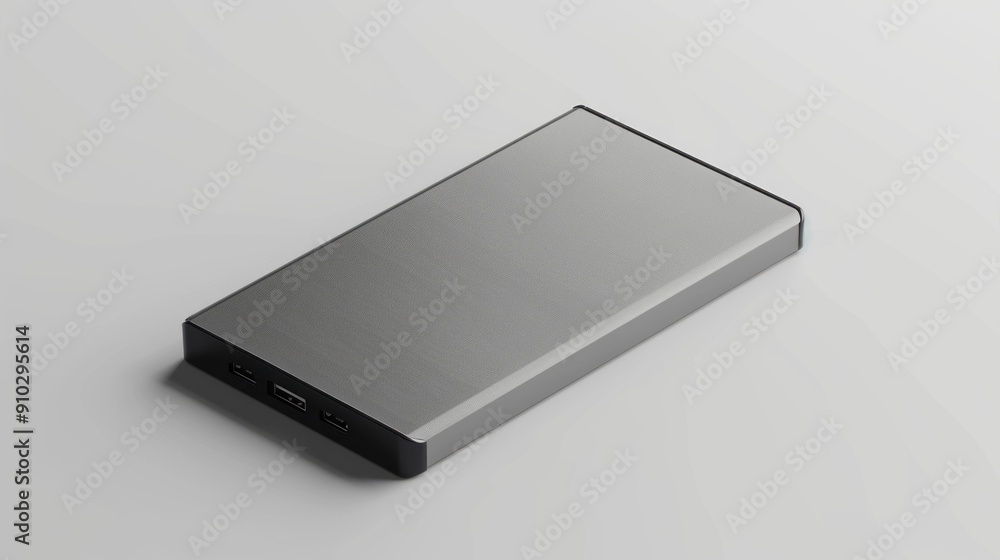 Portable power bank for phone and tablet. Sleek and modern power bank with a brushed metal finish, ideal for charging your mobile devices on the go. Portable power bank for phone and tablet. Sleek and modern power bank with a brushed metal finish, ideal for charging your mobile devices on the go.