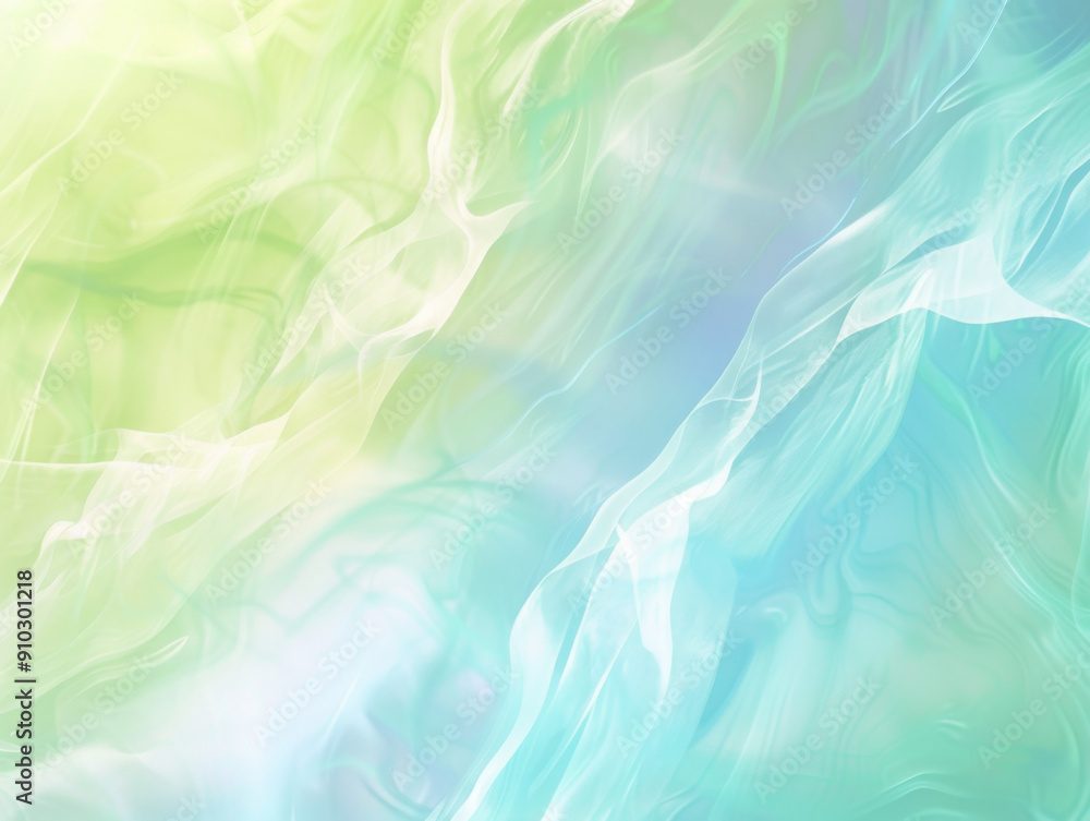 Bright Green and Teal Flowing, Generative AI Illustration Bright Green and Teal Flowing, Generative AI Illustration