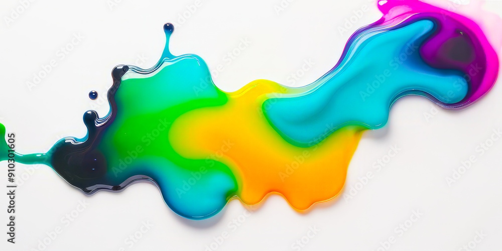 Fototapeta bright abstract background blots of multicolored paint on a white background isolated