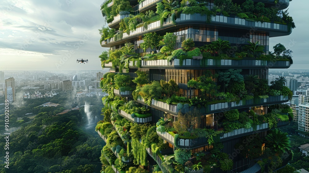 Obraz premium Green City Skyscraper: A Sustainable Future