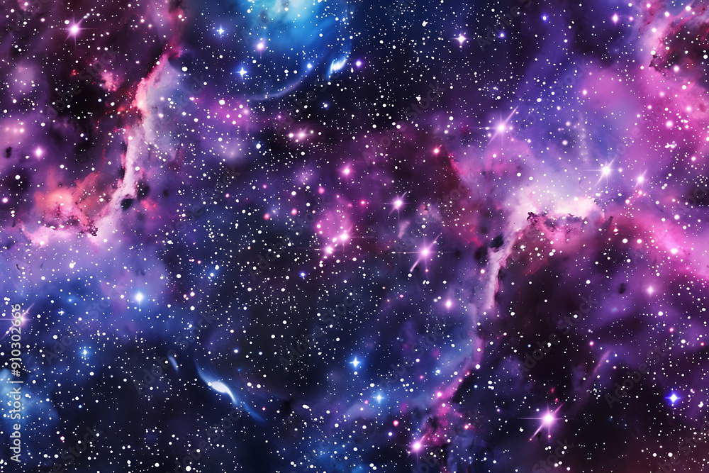 Fototapeta premium A cosmic nebula with pink, blue, and white hues, evokes a sense of wonder and mystery, perfect for science fiction or fantasy projects.