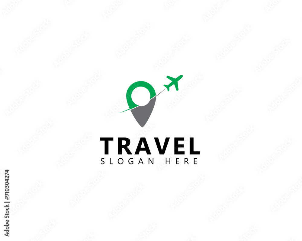 Travel logo. Plane with pin icon logo design illustration. Plane logo design inspiration. Travel logo template Travel logo. Plane with pin icon logo design illustration. Plane logo design inspiration. Travel logo template