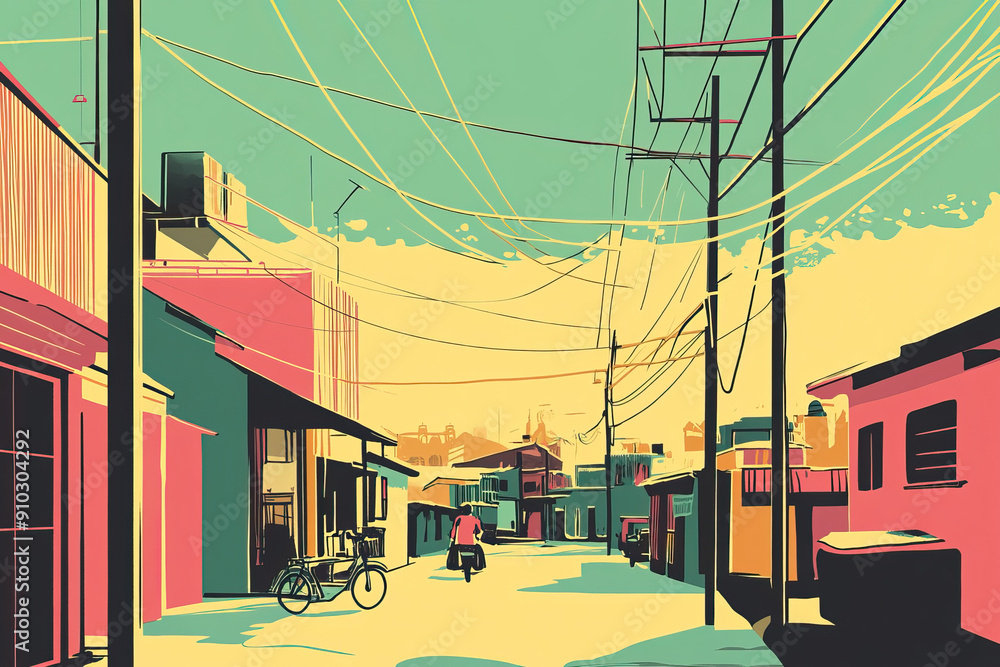 Fototapeta premium Risograph vintage riso print travel poster, card, wallpaper or banner illustration, modern, isolated, clear, simple of Sheikhupura, Pakistan. Artistic, screen printing, stencil