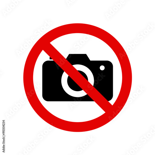 Sign forbidding photography- vector illustration
