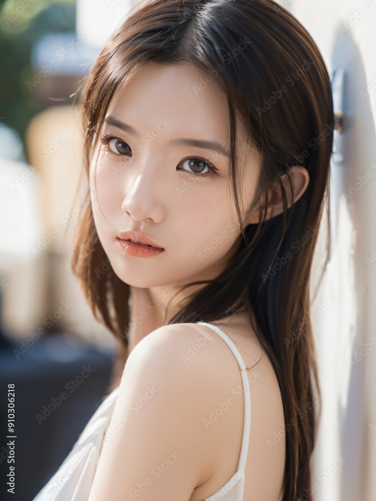 portrait of beautiful female model outdoors portrait of beautiful female model outdoors