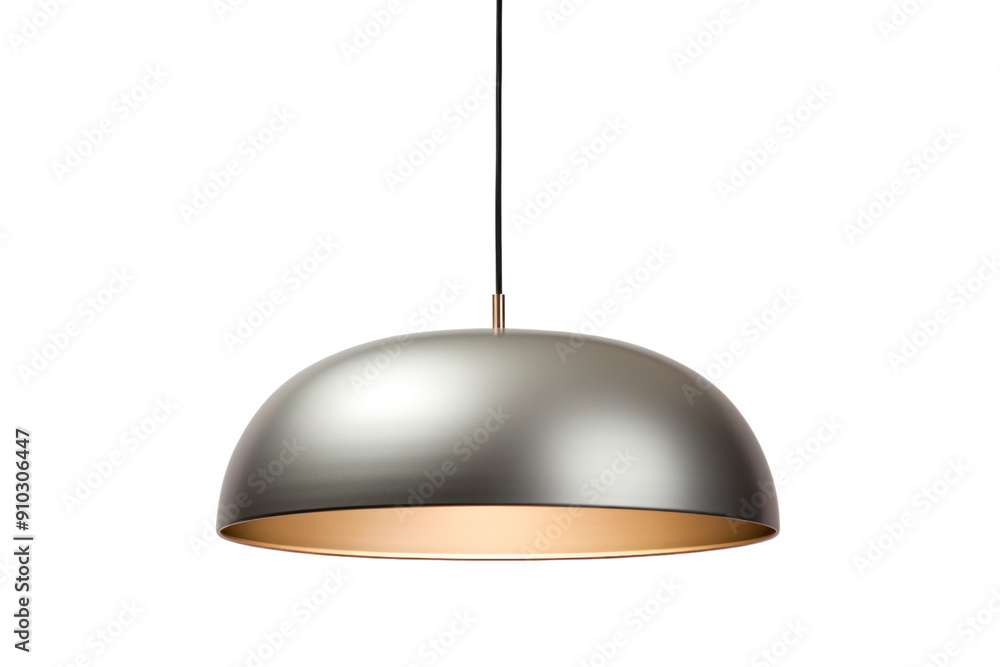 © Phuwadon - minimalist, modern pendant light with a sleek, metallic finish, isolated on a white background © Phuwadon - minimalist, modern pendant light with a sleek, metallic finish, isolated on a white background