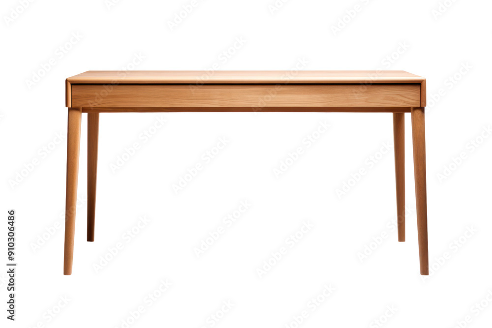 minimalist wooden desk with clean lines and a smooth surface, isolated on a white background. minimalist wooden desk with clean lines and a smooth surface, isolated on a white background.