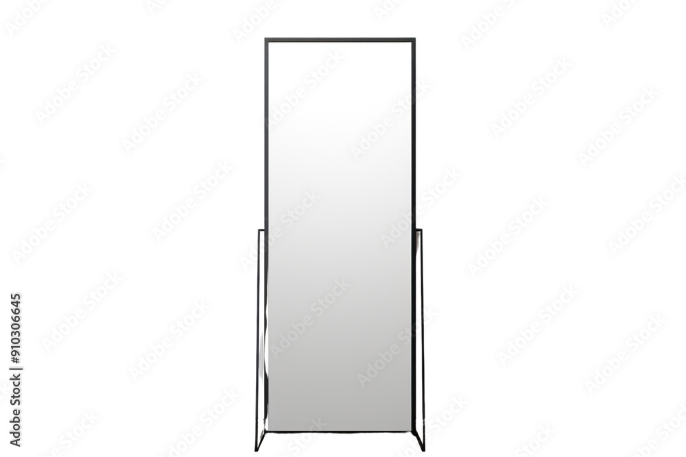 minimalist full-length mirror with a simple, sleek frame, isolated on a white background. minimalist full-length mirror with a simple, sleek frame, isolated on a white background.