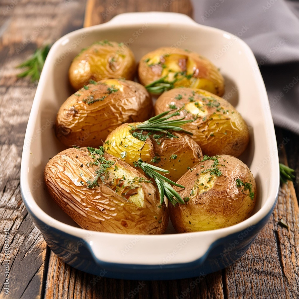 baked potatoes, AI generated