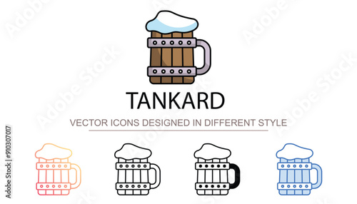 Tankard icon design with white background stock illustration