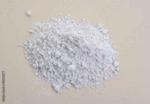 Calcium sulfate or calcium sulphate powder. photo