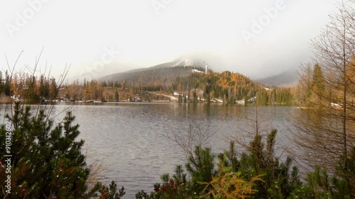 Wallpaper Mural Springboard and forest. Strbske Pleso (Tschirmer See, Szczyrbskie Jezioro) is a favorite ski, tourist, and health resort in High Tatras, Slovakia located on the lake by the same name. Torontodigital.ca