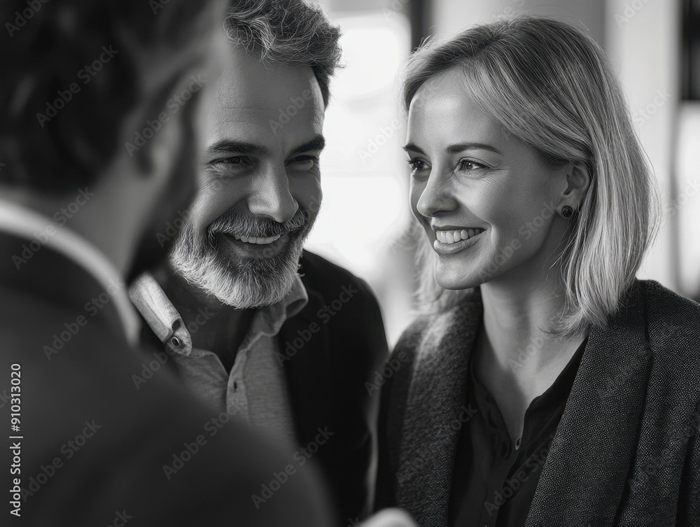 A classic couple portrait in monochrome tones A classic couple portrait in monochrome tones