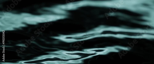 Smooth rippling sea waves at night under faint moonlight flowing and rolling by in a slow motion looped time lapse. 4k ultrawide 2:39:1 cinemascope aspect ratio, shallow depth of field lens blur.
