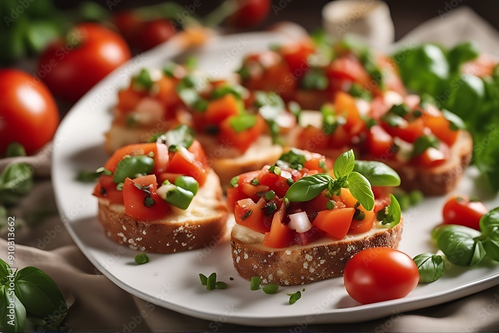 vegetables bruschetta tomato Italian chopped vegetables bruschetta tomato Italian chopped
